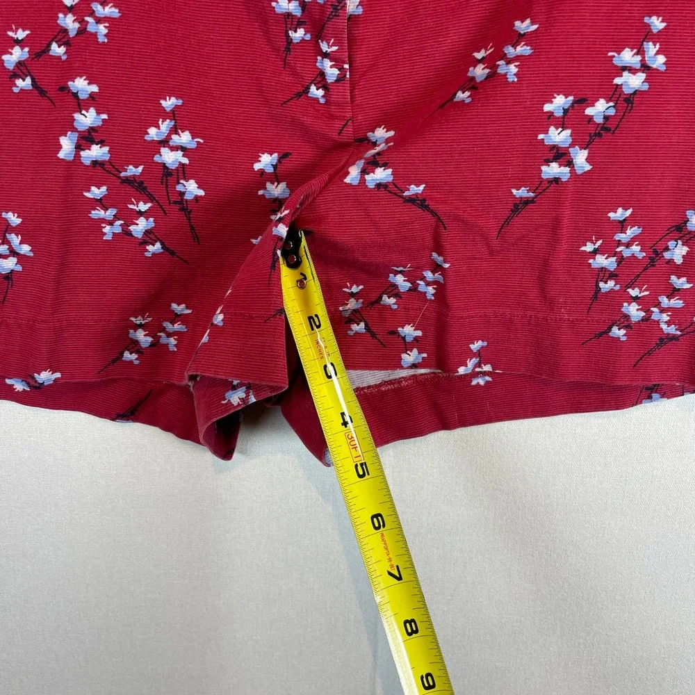 Ann Taylor LOFT Women's Red Floral‎ Print Shorts Casual Summer Vacation - Size 8